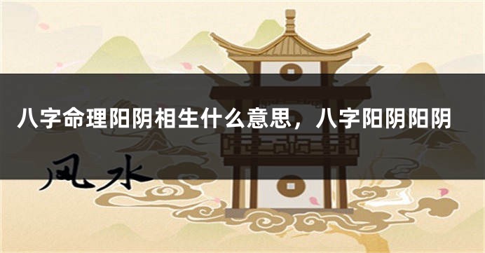 八字命理阳阴相生什么意思，八字阳阴阳阴