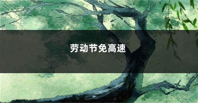 劳动节免高速
