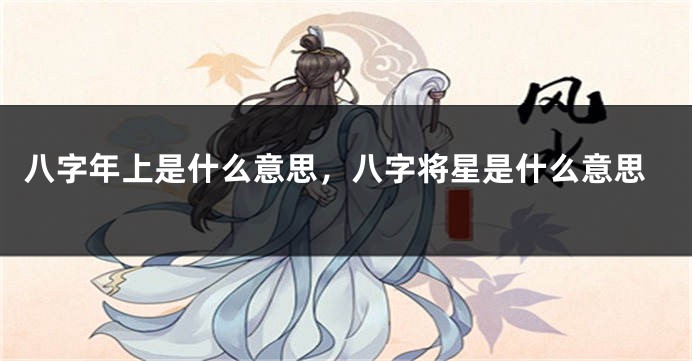 八字年上是什么意思，八字将星是什么意思