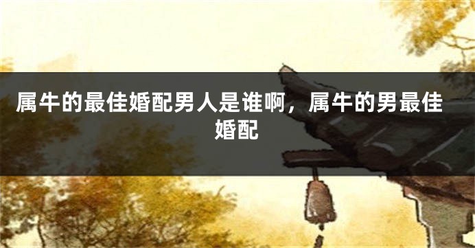 属牛的最佳婚配男人是谁啊,属牛的男最佳婚配