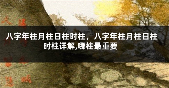 八字年柱月柱日柱时柱，八字年柱月柱日柱时柱详解,哪柱最重要
