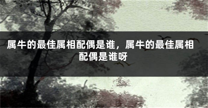 属牛的最佳属相配偶是谁，属牛的最佳属相配偶是谁呀