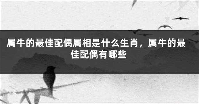 属牛的最佳配偶属相是什么生肖，属牛的最佳配偶有哪些