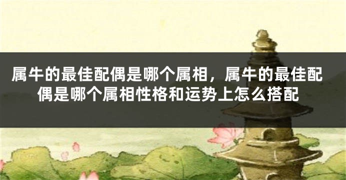 属牛的最佳配偶是哪个属相，属牛的最佳配偶是哪个属相性格和运势上怎么搭配