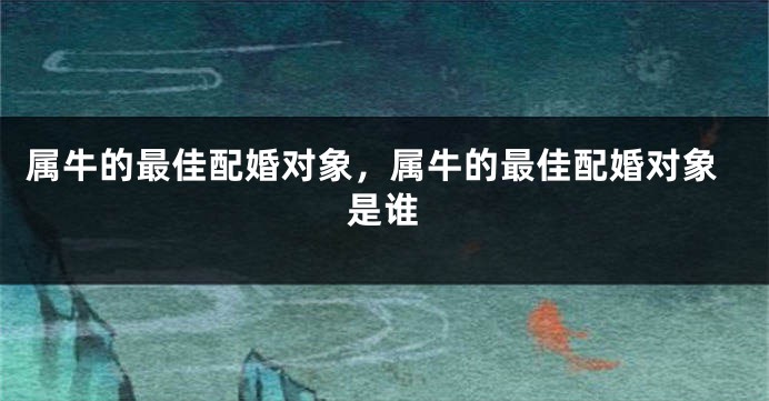 属牛的最佳配婚对象，属牛的最佳配婚对象是谁