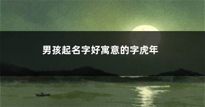 男孩起名字好寓意的字虎年