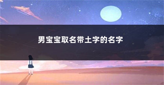 男宝宝取名带土字的名字