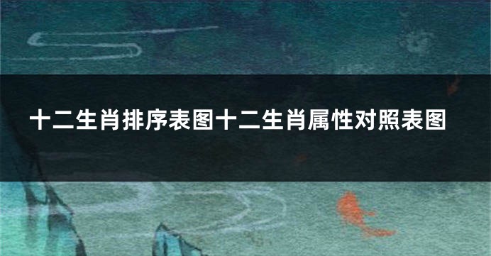 十二生肖排序表图十二生肖属性对照表图