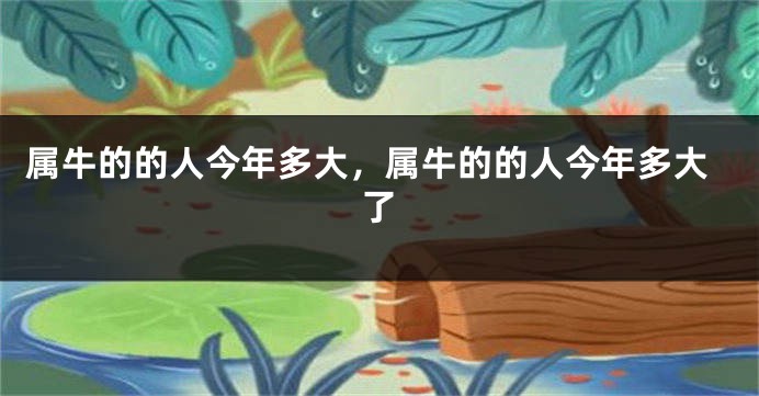 属牛的的人今年多大，属牛的的人今年多大了