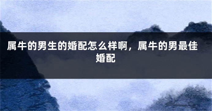 属牛的男生的婚配怎么样啊，属牛的男最佳婚配