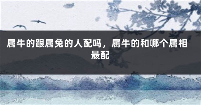 属牛的跟属兔的人配吗，属牛的和哪个属相最配