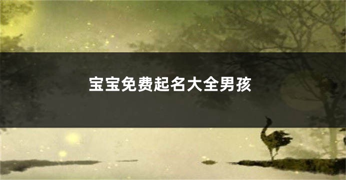 宝宝免费起名大全男孩