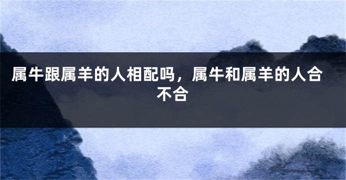 属牛跟属羊的人相配吗,属牛和属羊的人合不合