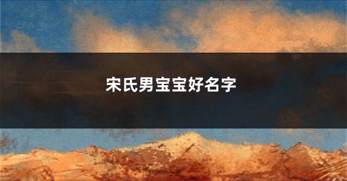 宋氏男宝宝好名字