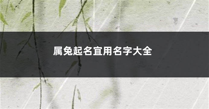 属兔起名宜用名字大全