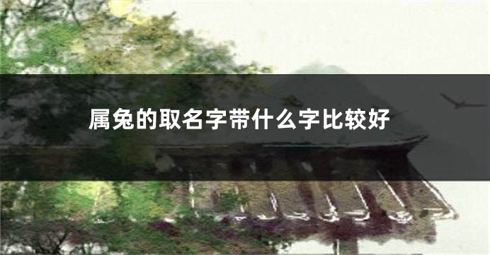 属兔的取名字带什么字比较好