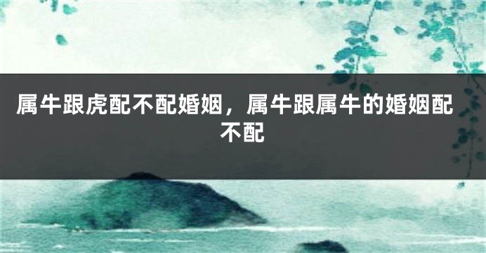 属牛跟虎配不配婚姻，属牛跟属牛的婚姻配不配