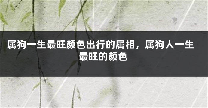 属狗一生最旺颜色出行的属相，属狗人一生最旺的颜色