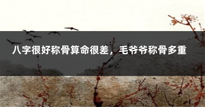 八字很好称骨算命很差，毛爷爷称骨多重