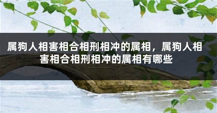 属狗人相害相合相刑相冲的属相，属狗人相害相合相刑相冲的属相有哪些