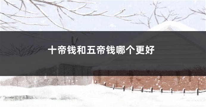 十帝钱和五帝钱哪个更好