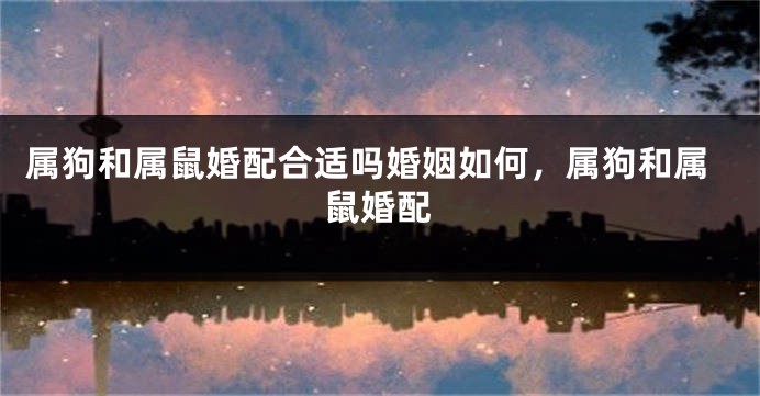 属狗和属鼠婚配合适吗婚姻如何，属狗和属鼠婚配