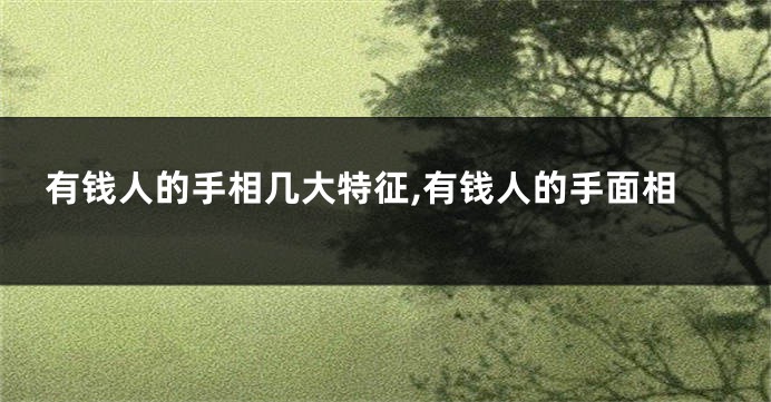 有钱人的手相几大特征,有钱人的手面相