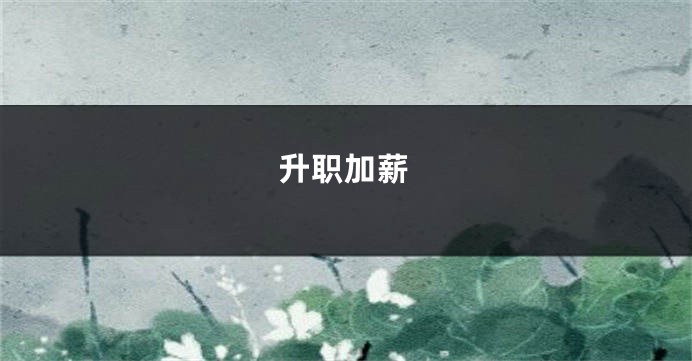 升职加薪