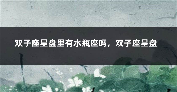 双子座星盘里有水瓶座吗，双子座星盘