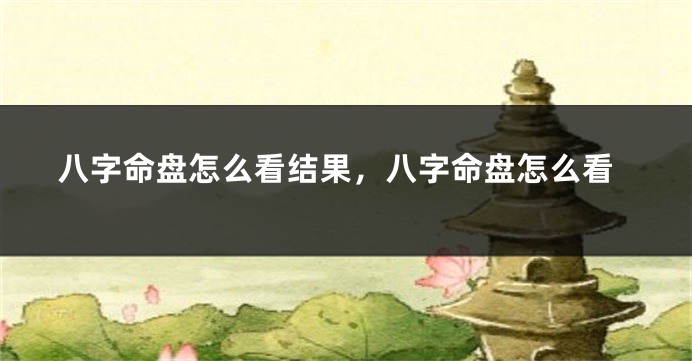 八字命盘怎么看结果，八字命盘怎么看