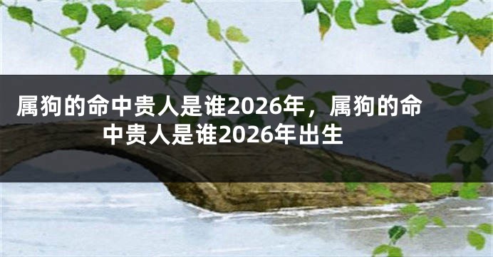 属狗的命中贵人是谁2026年，属狗的命中贵人是谁2026年出生