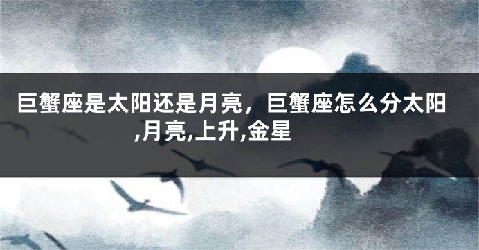 巨蟹座是太阳还是月亮,巨蟹座怎么分太阳,月亮,上升,金星