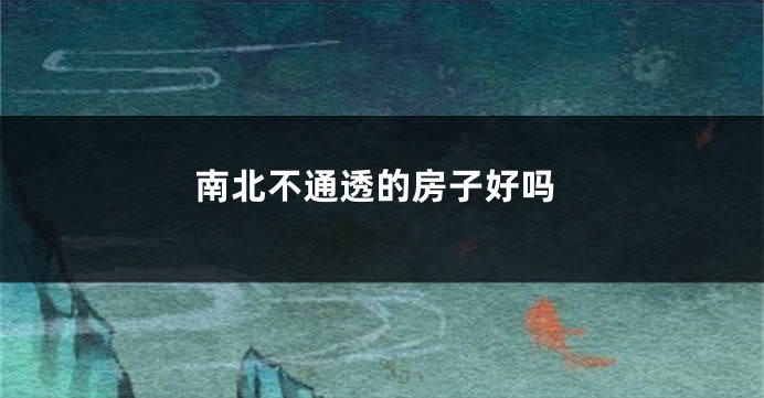 南北不通透的房子好吗