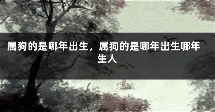 属狗的是哪年出生，属狗的是哪年出生哪年生人