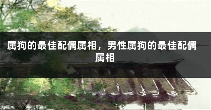 属狗的最佳配偶属相，男性属狗的最佳配偶属相