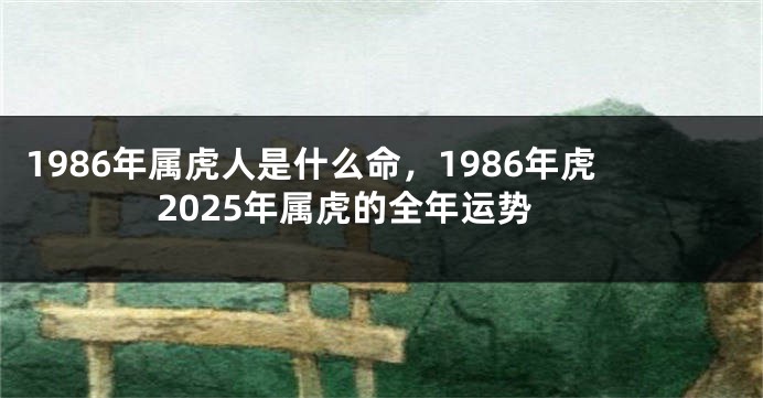 1986年属虎人是什么命，1986年虎2025年属虎的全年运势