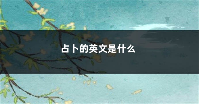 占卜的英文是什么