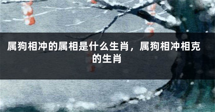属狗相冲的属相是什么生肖，属狗相冲相克的生肖