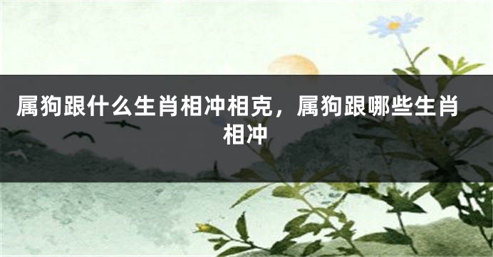 属狗跟什么生肖相冲相克，属狗跟哪些生肖相冲
