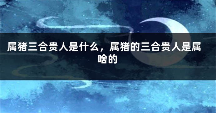 属猪三合贵人是什么,属猪的三合贵人是属啥的