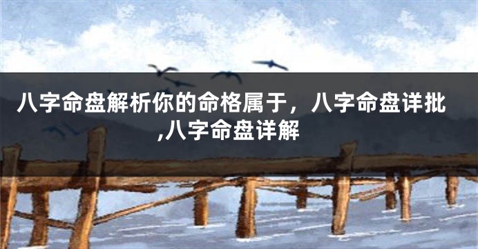 八字命盘解析你的命格属于，八字命盘详批,八字命盘详解