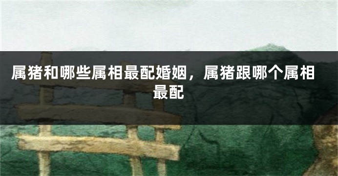 属猪和哪些属相最配婚姻，属猪跟哪个属相最配
