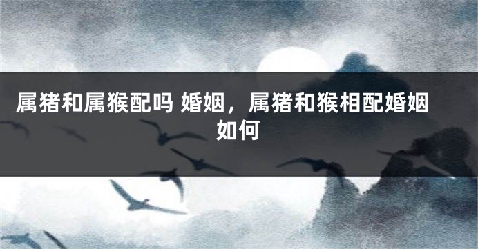 属猪和属猴配吗 婚姻，属猪和猴相配婚姻如何