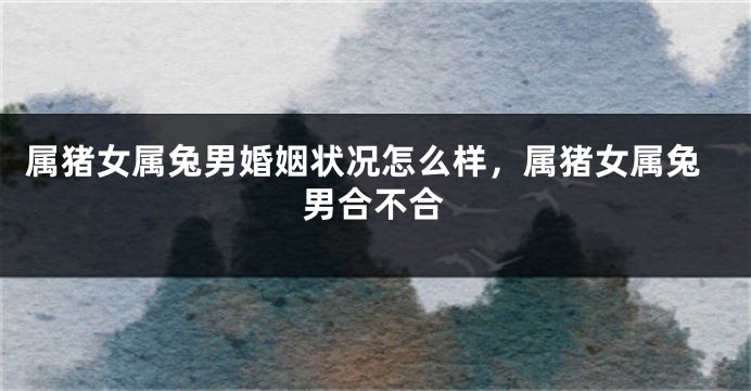 属猪女属兔男婚姻状况怎么样，属猪女属兔男合不合