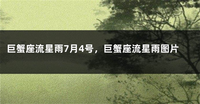 巨蟹座流星雨7月4号，巨蟹座流星雨图片