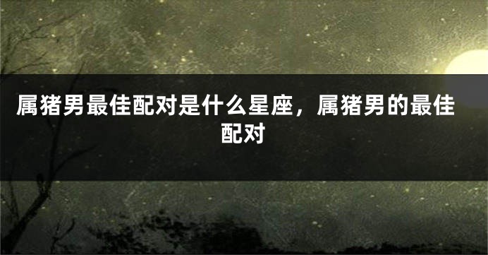 属猪男最佳配对是什么星座，属猪男的最佳配对