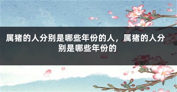 属猪的人分别是哪些年份的人，属猪的人分别是哪些年份的