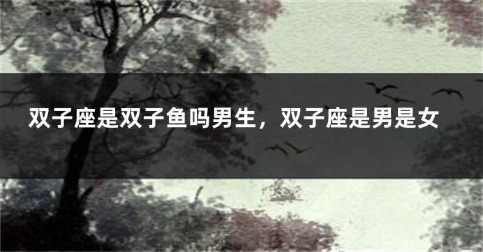 双子座是双子鱼吗男生，双子座是男是女