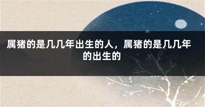 属猪的是几几年出生的人，属猪的是几几年的出生的