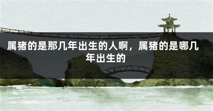 属猪的是那几年出生的人啊，属猪的是哪几年出生的
